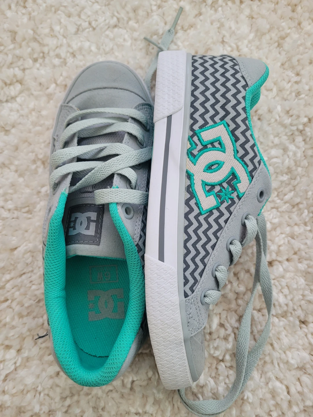 DC Shoes Chelsea SE Skate Shoes Grey Teal W6 /37 - photo 2