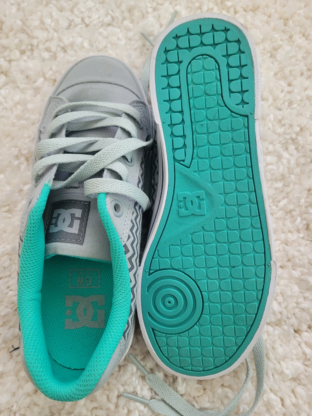 DC Shoes Chelsea SE Skate Shoes Grey Teal W6 /37 - photo 5