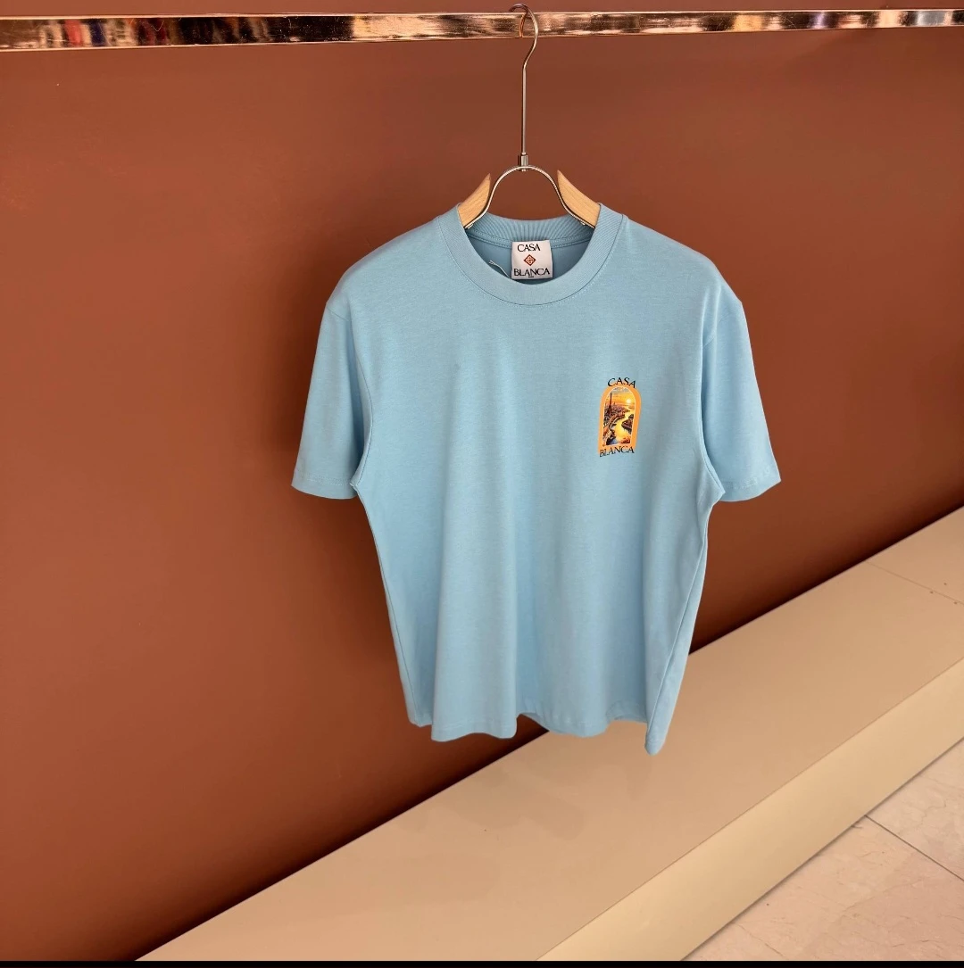 CASA BLANCA Blue T-Shirt with Cityscape Graphic - photo 2