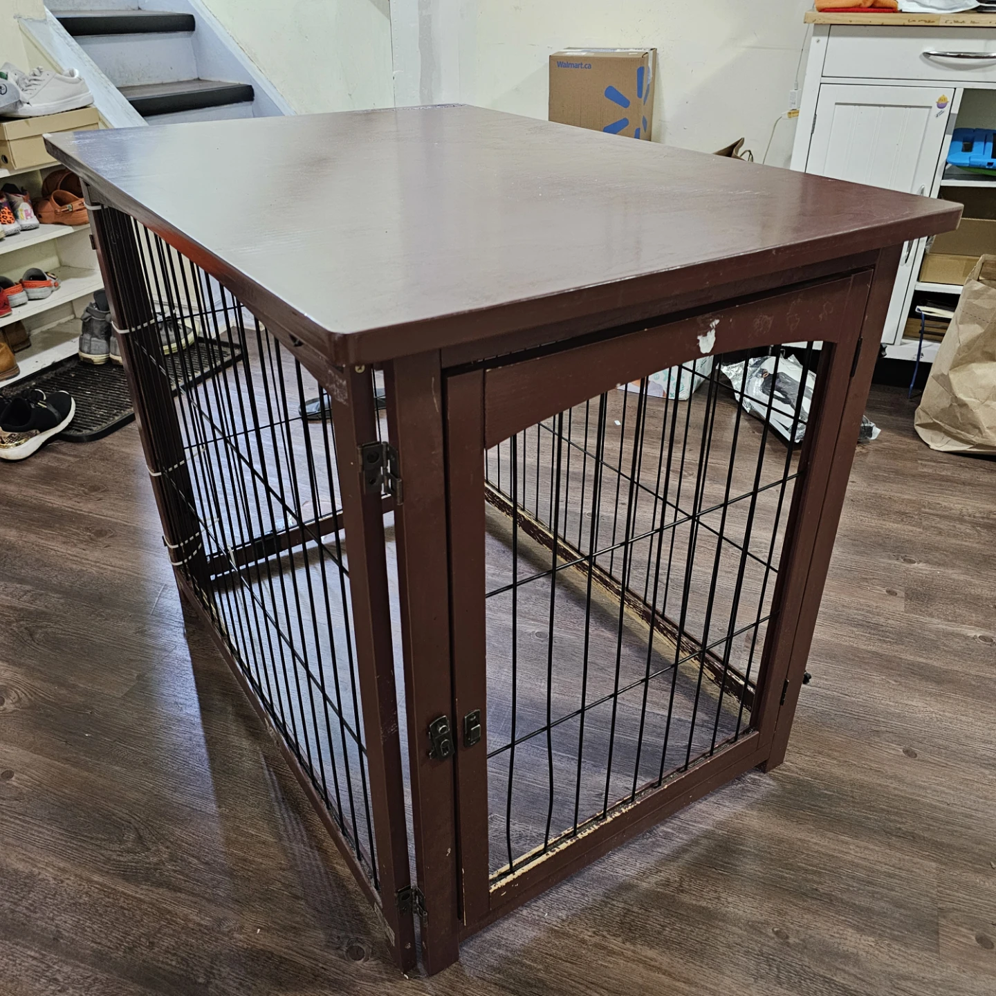 Wooden Dog Crate / End Table (Large) – Collapsible