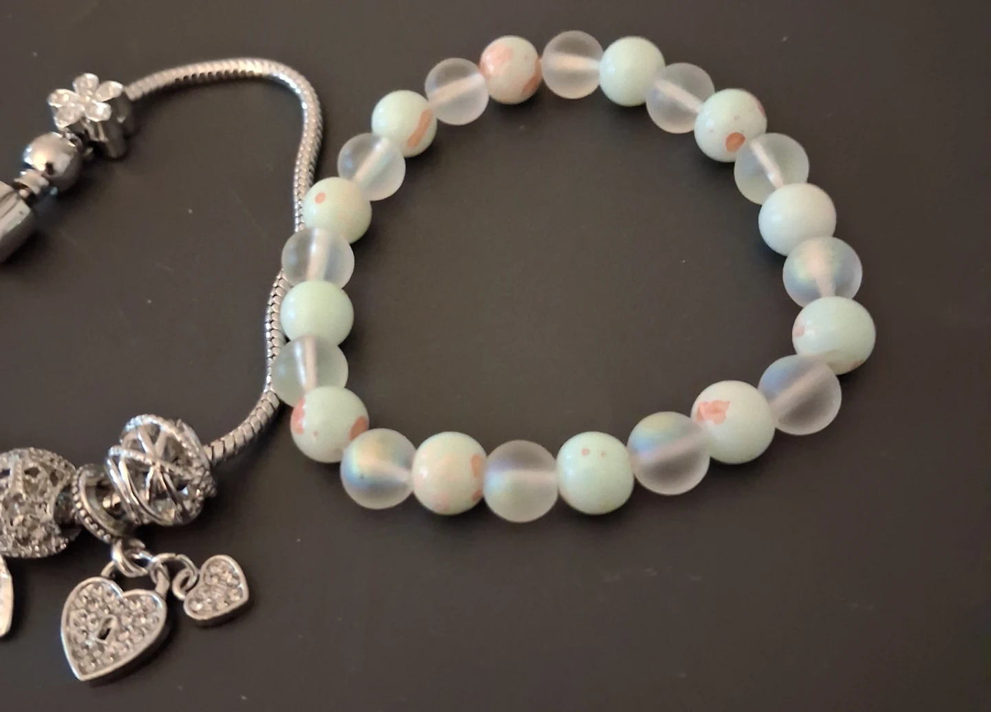 Pandora-style Charm Bracelet with Heart and Flower Charms - photo 2