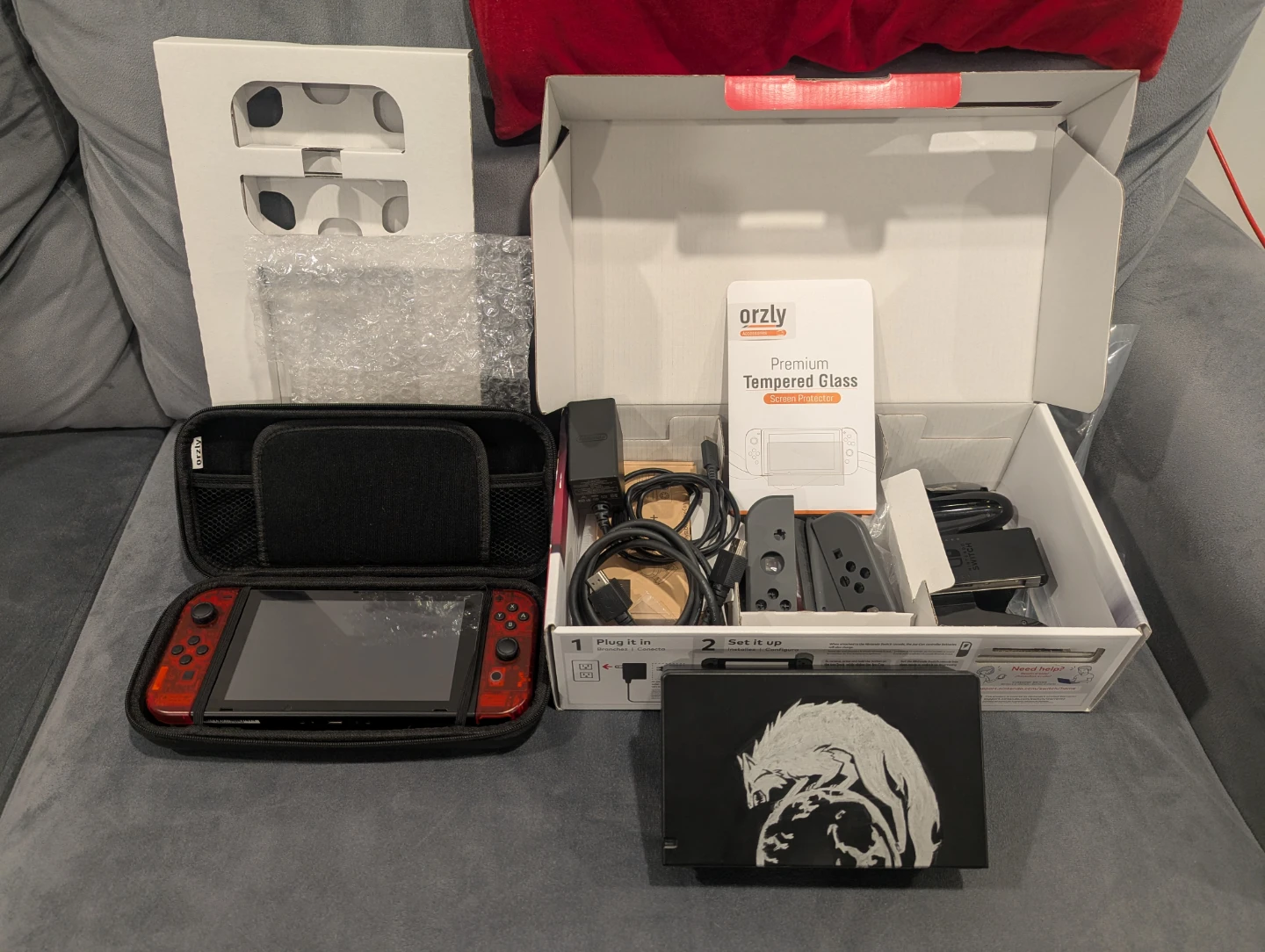 Customized Nintendo Switch with accessories