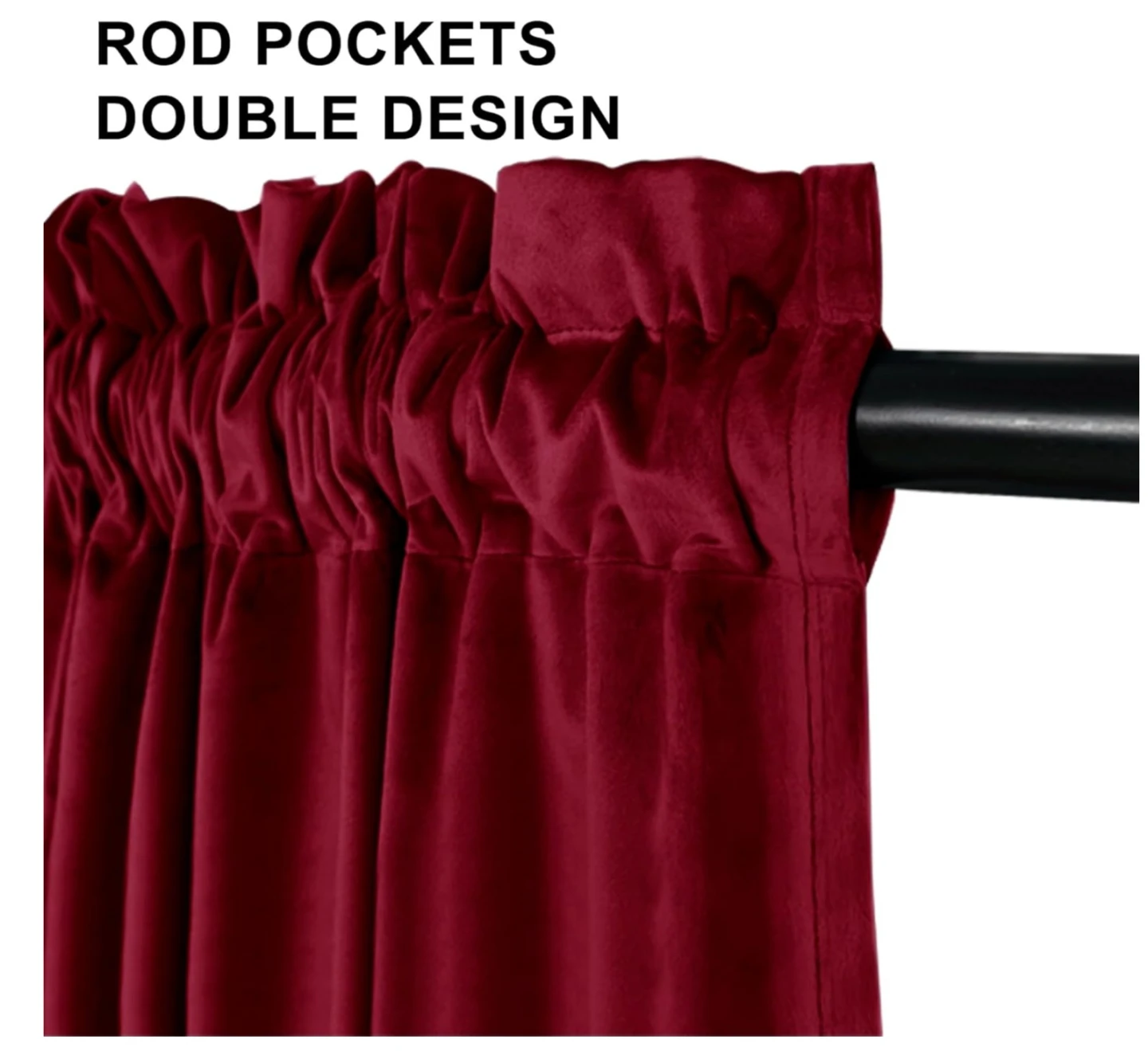 Red velvet long curtains  Used once for a short film. - photo 4