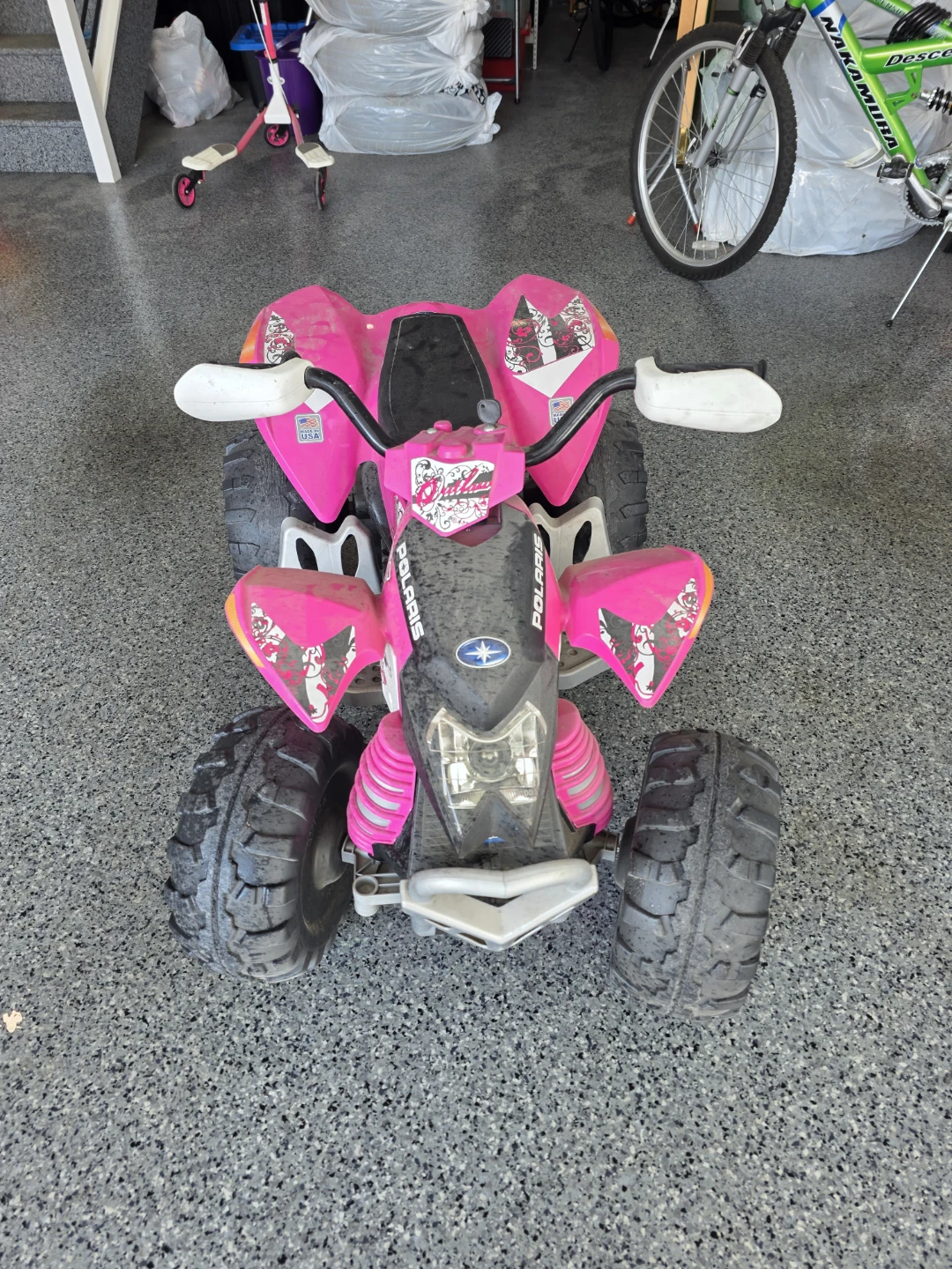 Pink Polaris 400 Ride-On Toy ATV