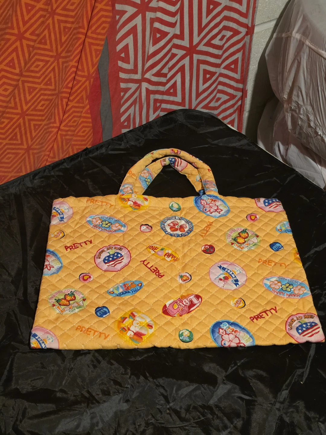 Quilted Tote Bag with Various Decals - photo 4
