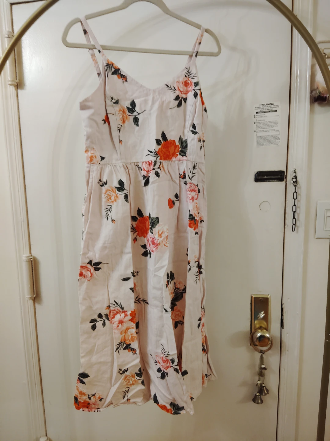 Old Navy Pink Flower Cami Midi Dress Size L
