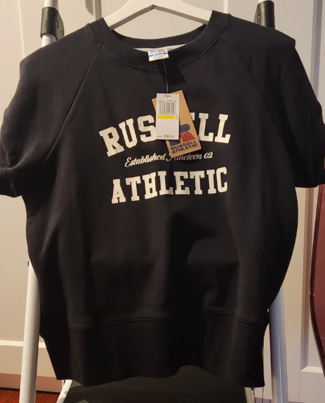 Russell Athletic Black Short Sleeve Sweatshirt