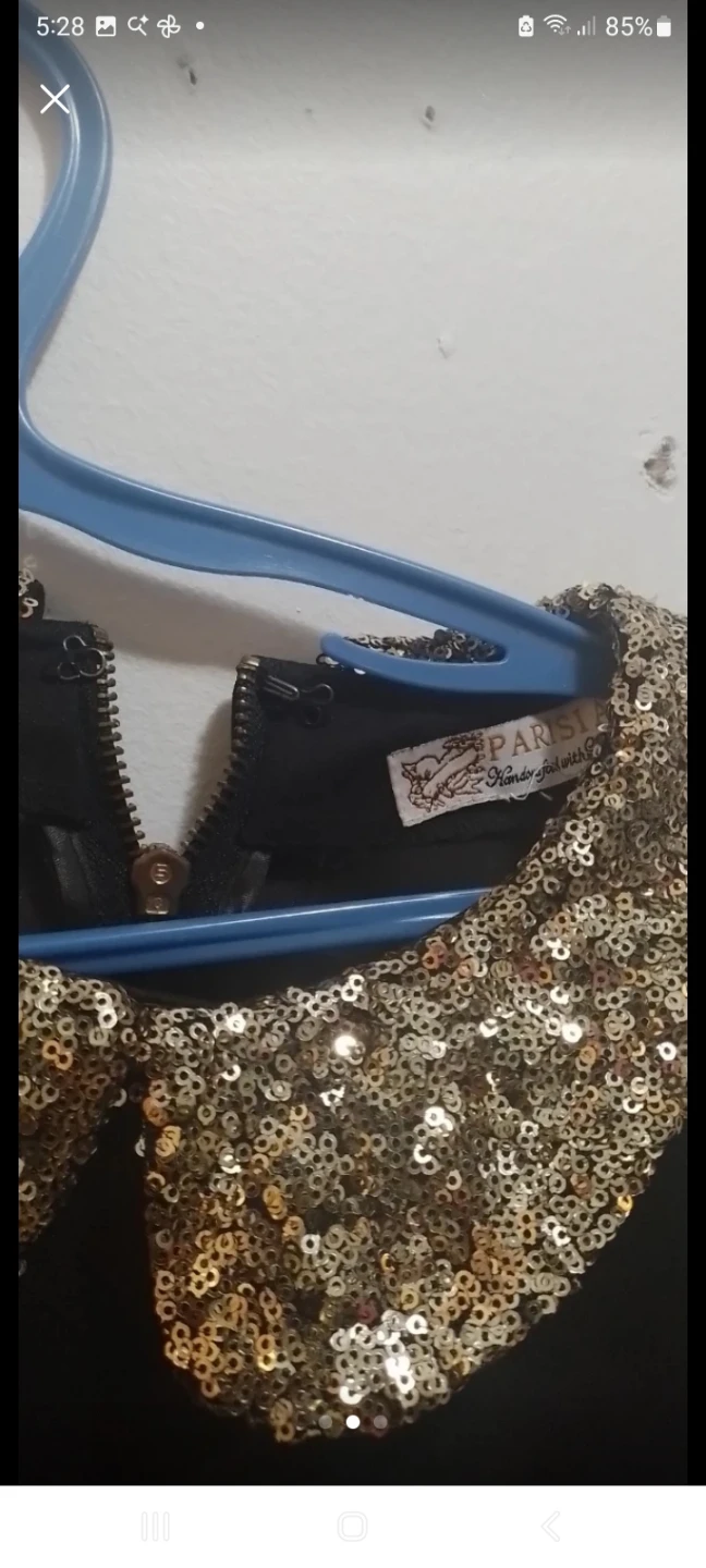 PARISIAN Black Sequin Collar Peplum Top - photo 2