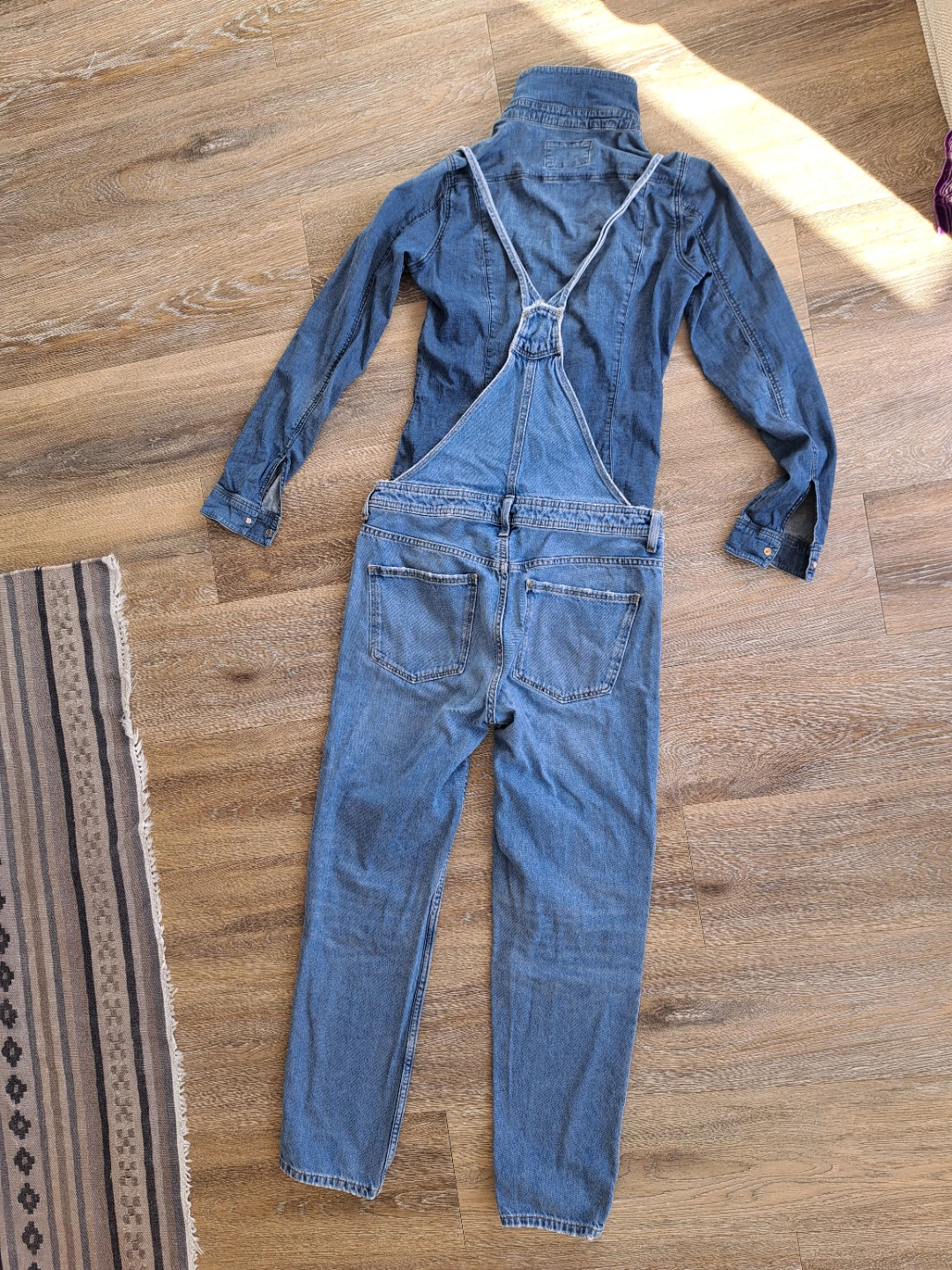 Denim Overalls and Shirt Set - photo 4
