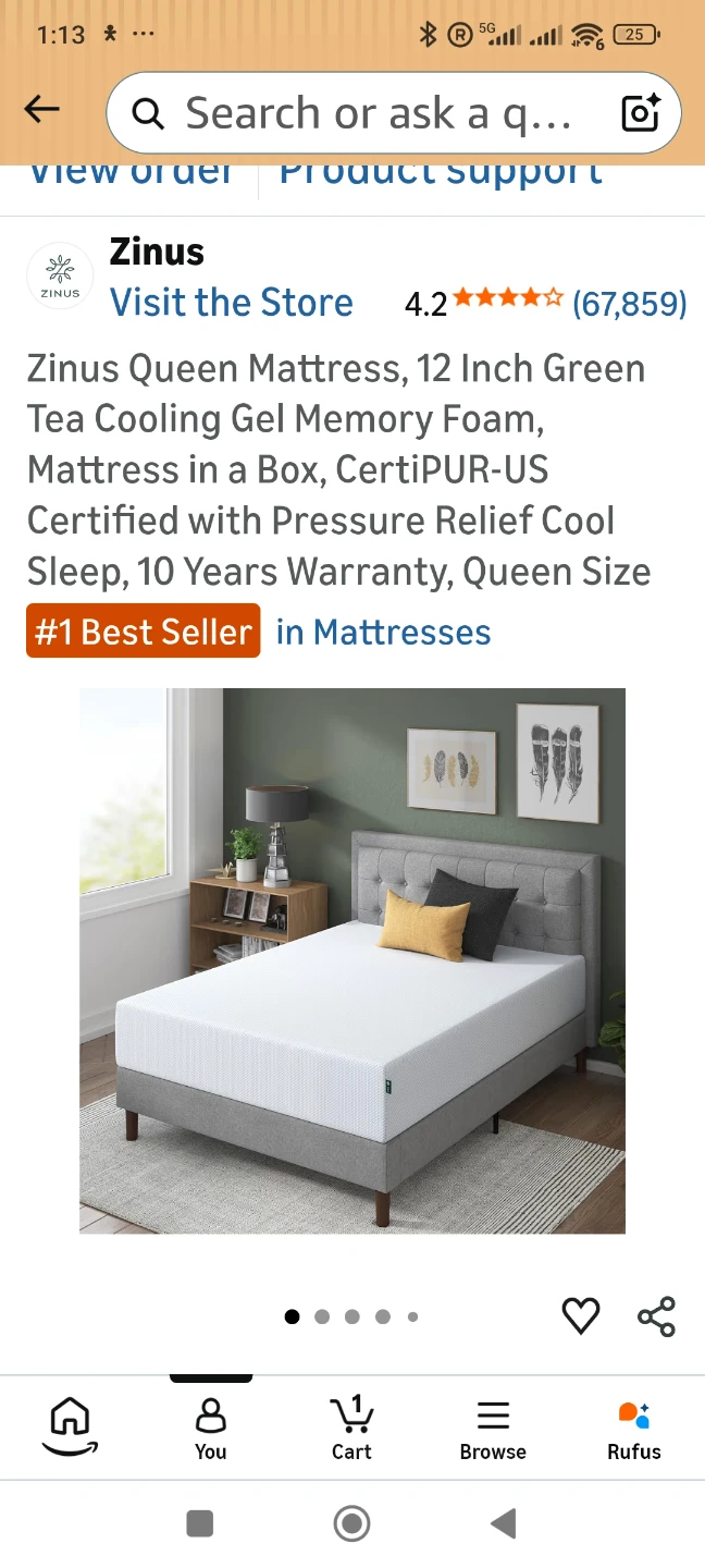 Zinus Queen 12 Inch Gel Memory Foam Mattress - photo 5