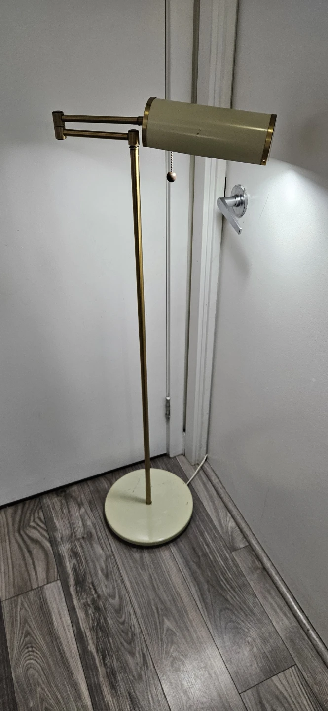 Adjustable Floor Lamp - Cream and Brass - photo 2