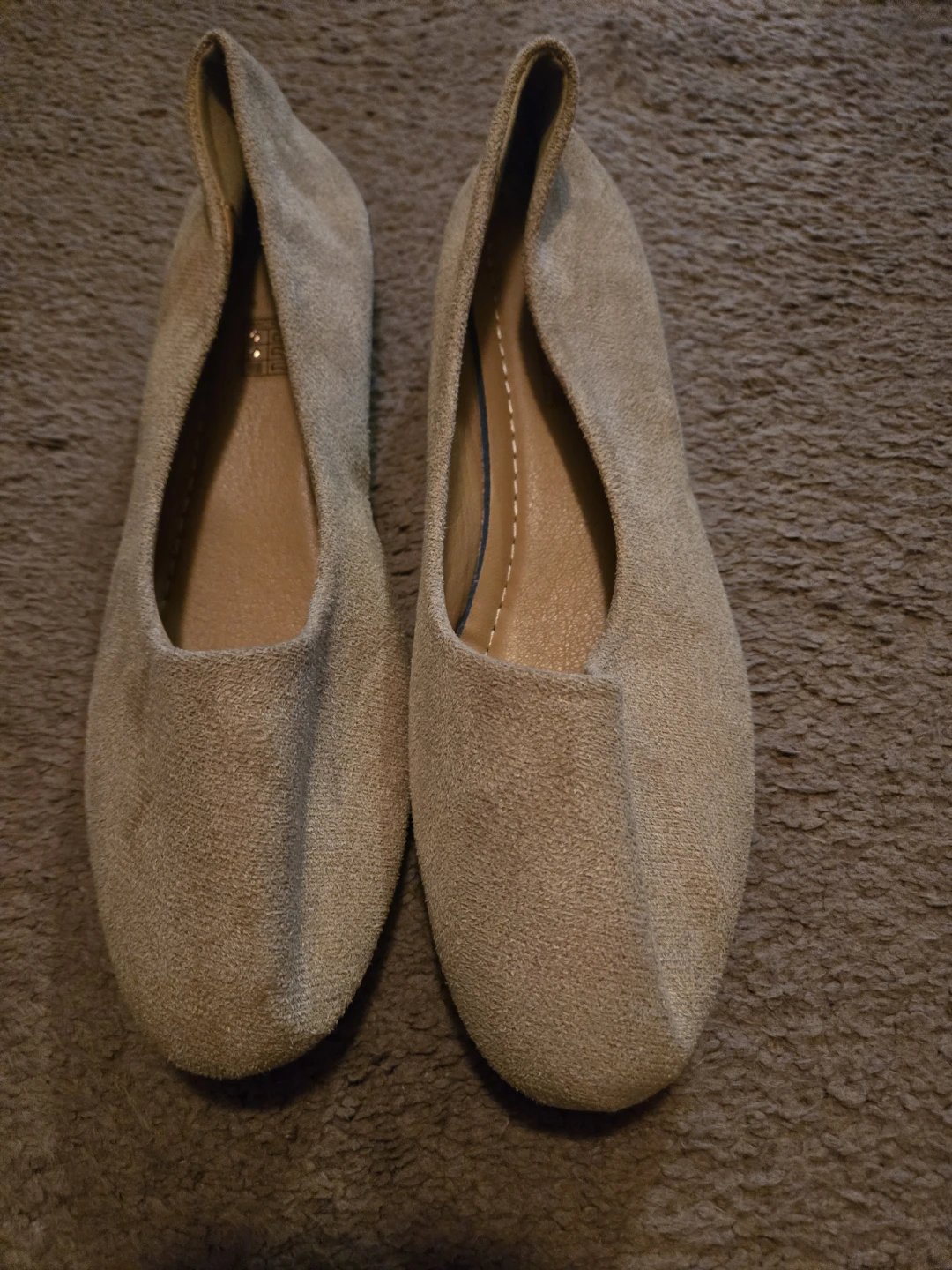 Women's Tan Suede Ballet Flats Size 43 - photo 2