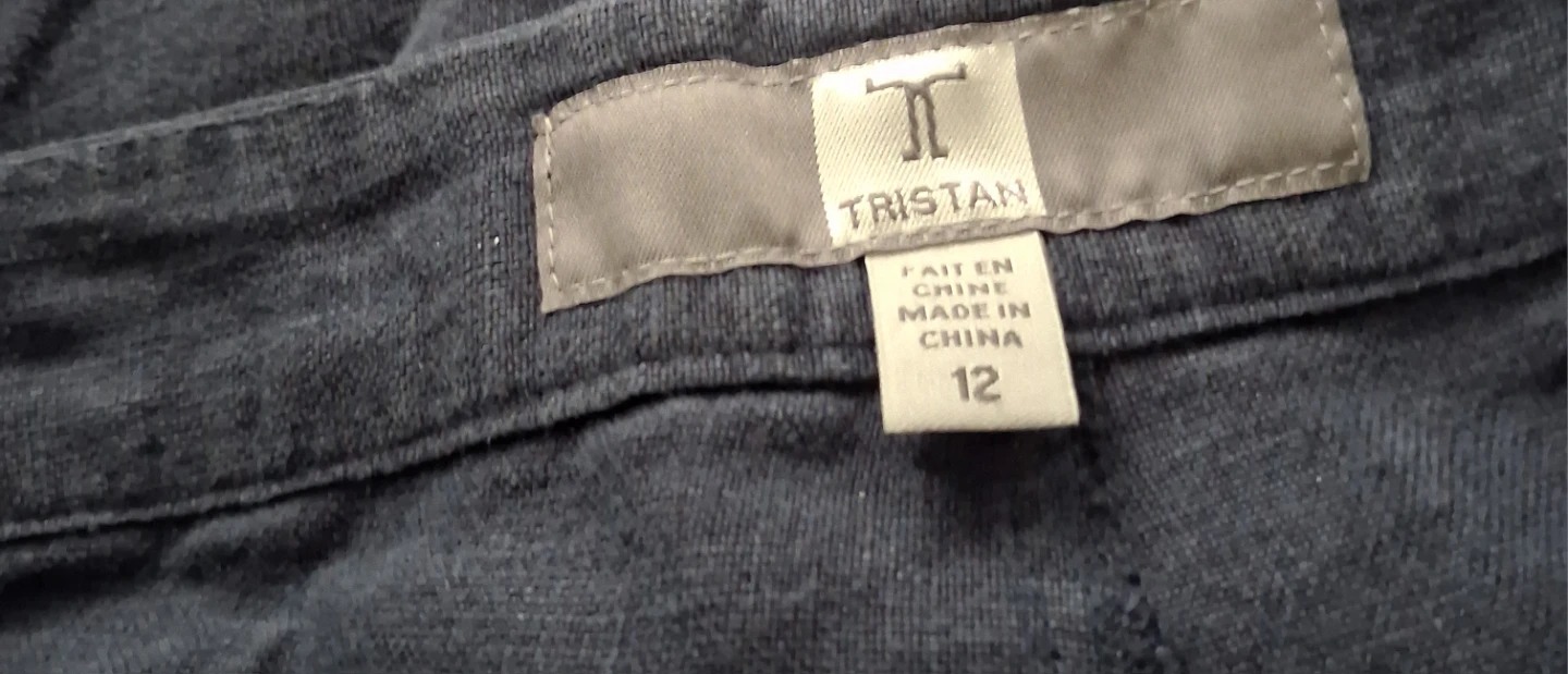 Tristan Blue Linen Wide Leg Pants Size 12 - photo 2