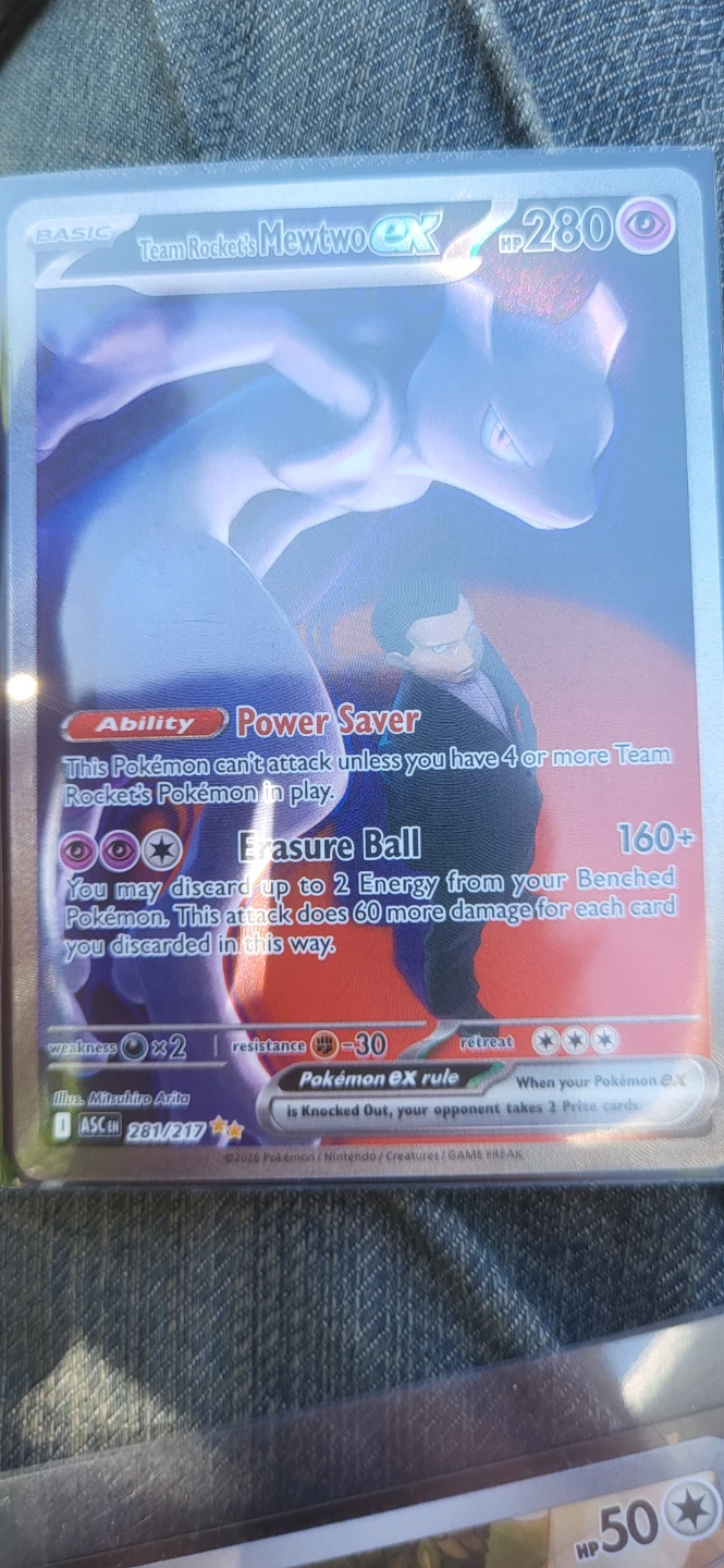Team Rocket's Mewtwo EX Pokemon Card 281/217