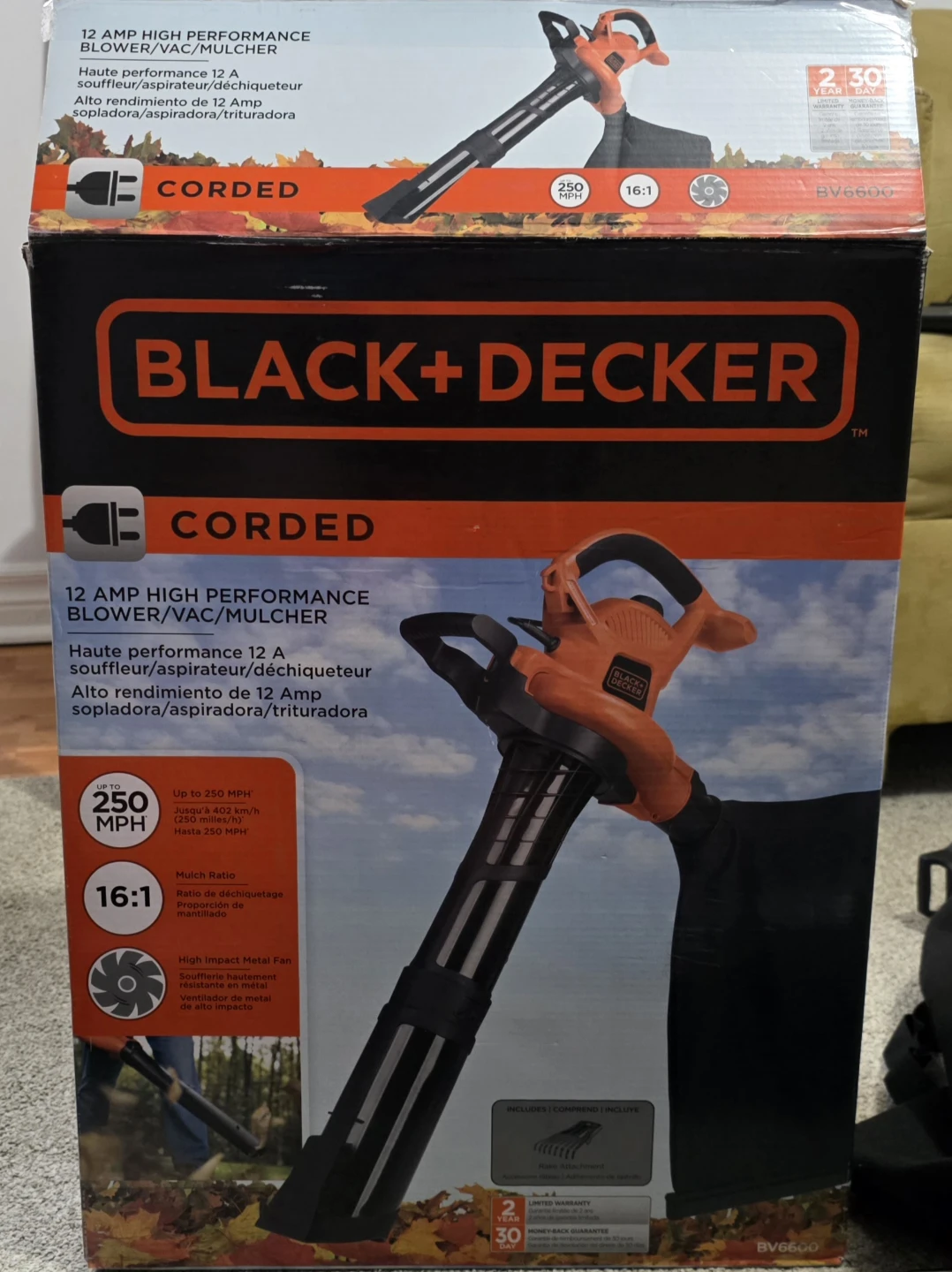 Black+Decker 12 Amp High Performance Blower/Vac/Mulcher - photo 2