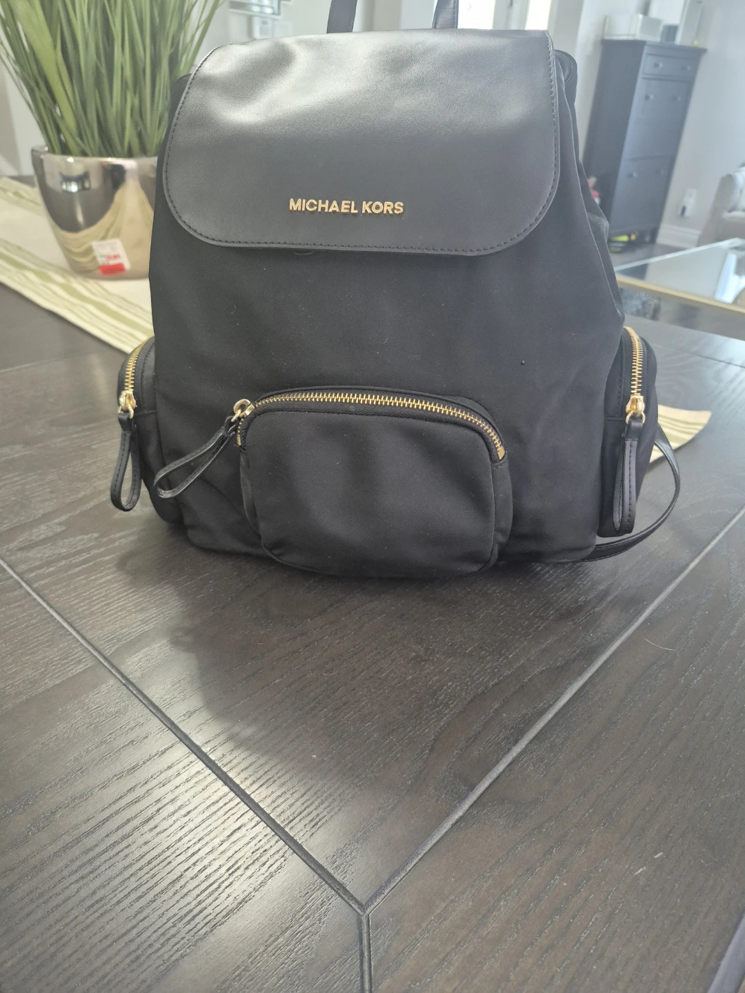 Michael Kors Black Nylon Backpack with Gold Hardware - photo 3