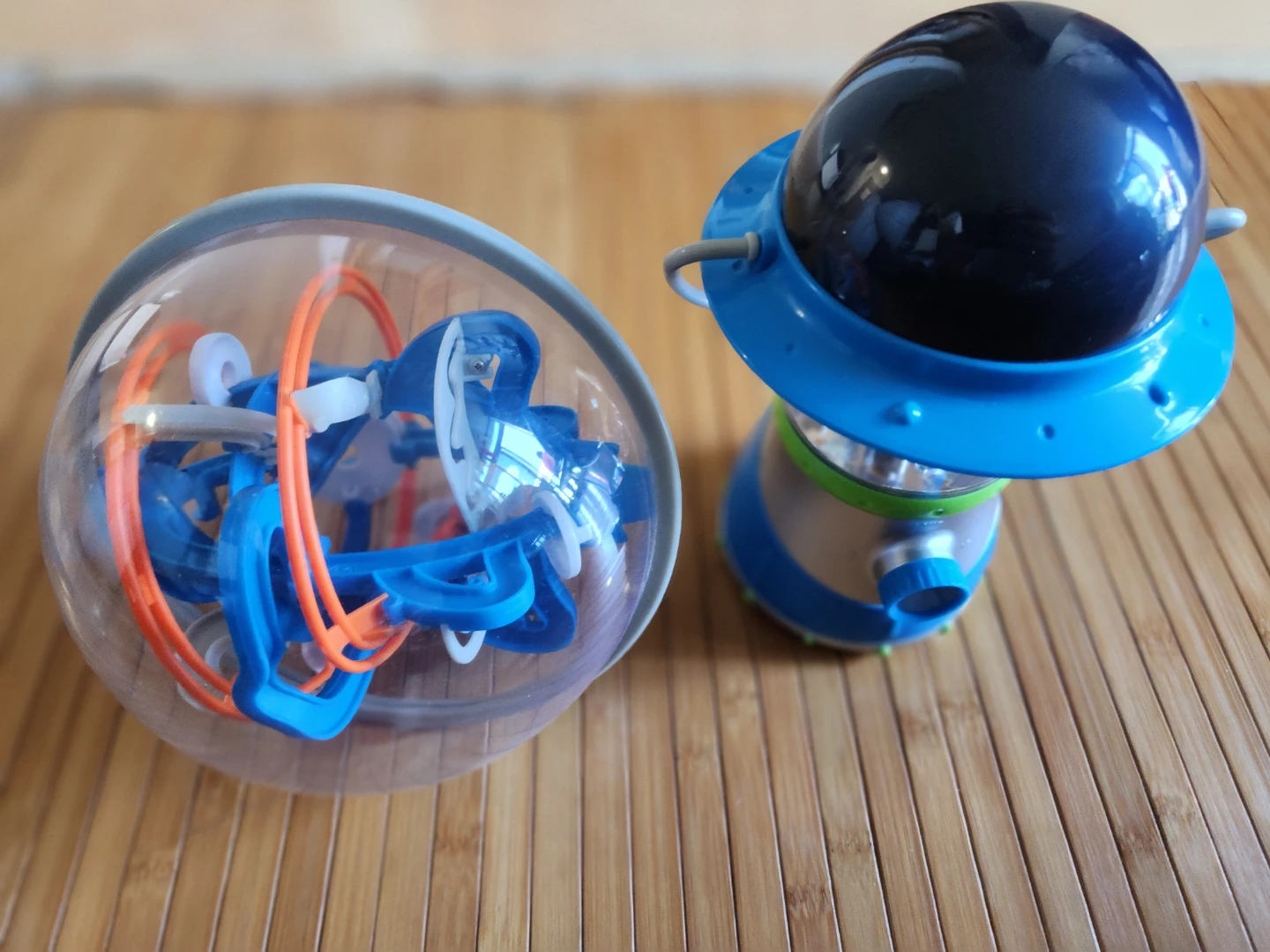 Blue and Orange Maze Ball Game with Toy Lamp