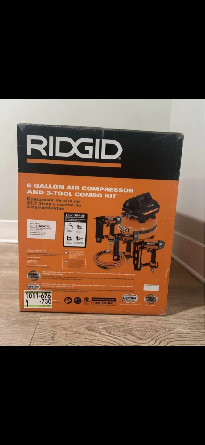 Rigid air compressor 6 gallon 3 pcs home tool - photo 2