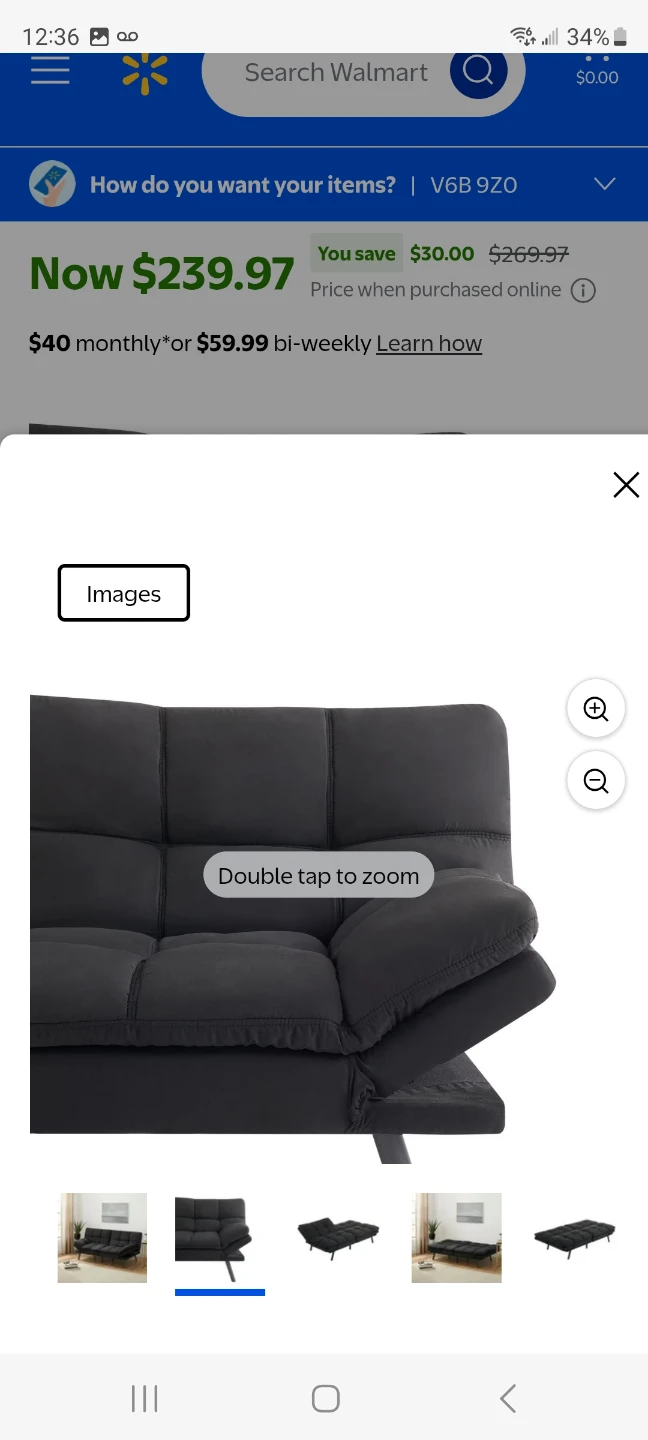 Mainstays Memory Foam Futon - Black - photo 4