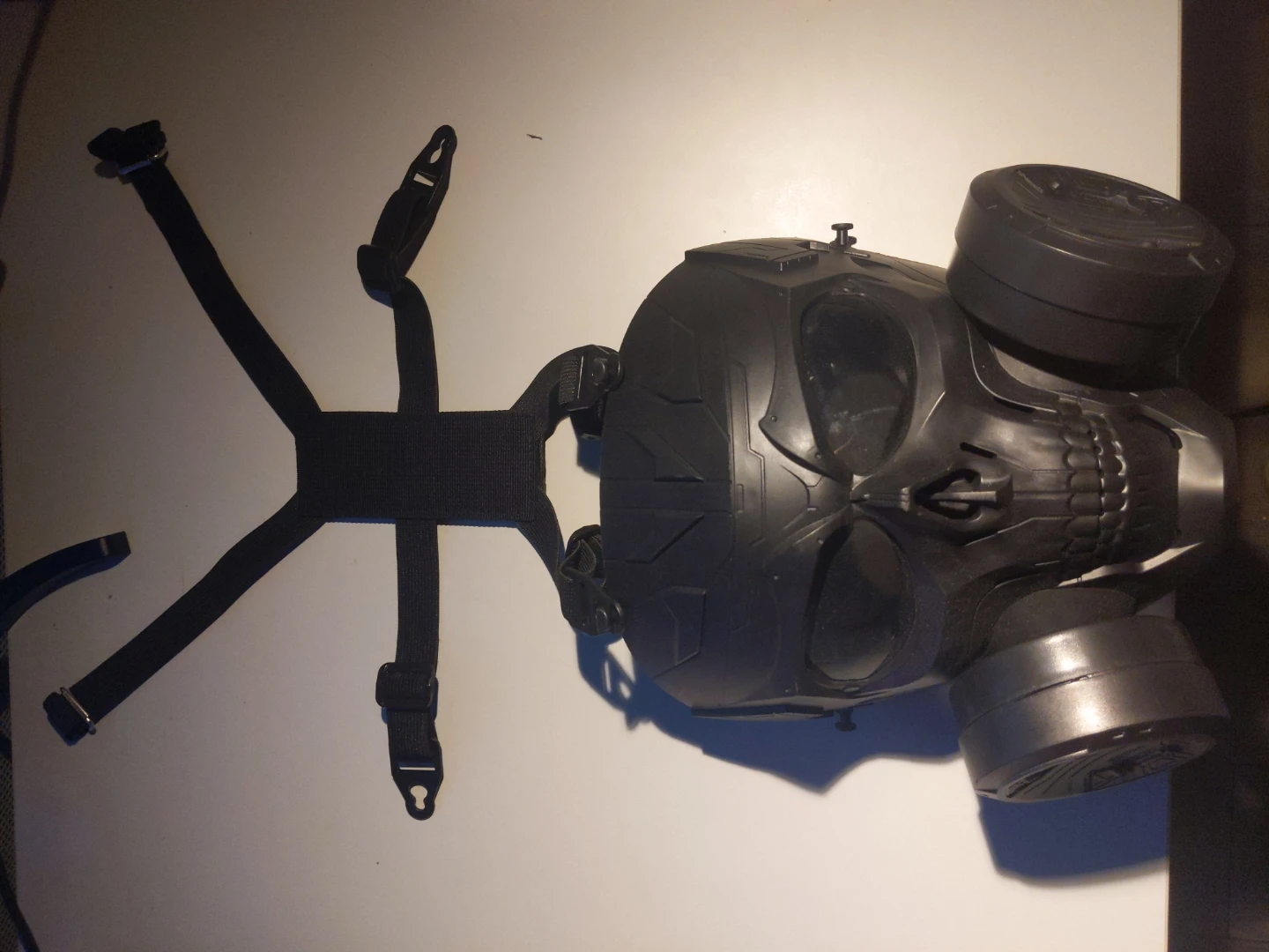 Kids Halloween Black Skull Gas Mask with Fan System