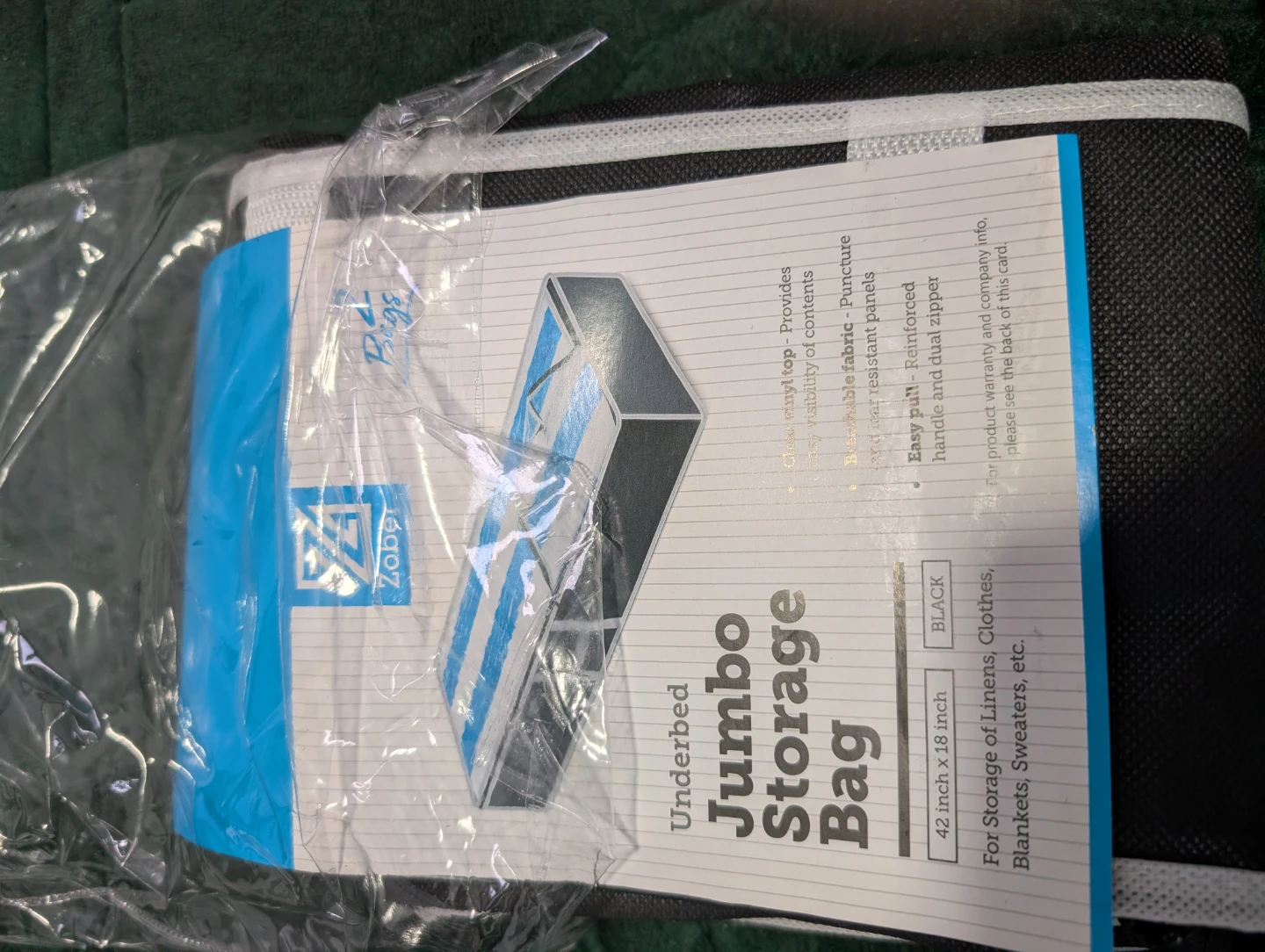 Zober Underbed Jumbo Storage Bags (2 Pack) - photo 2