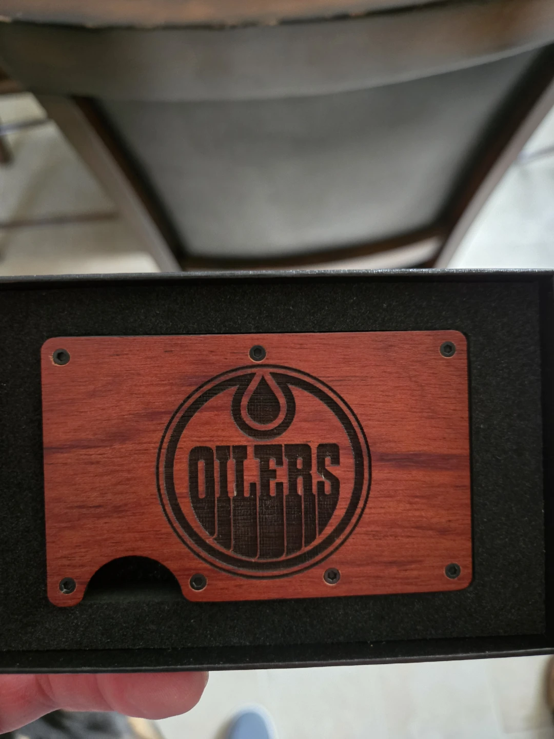 Edmonton Oilers Wood Wallet