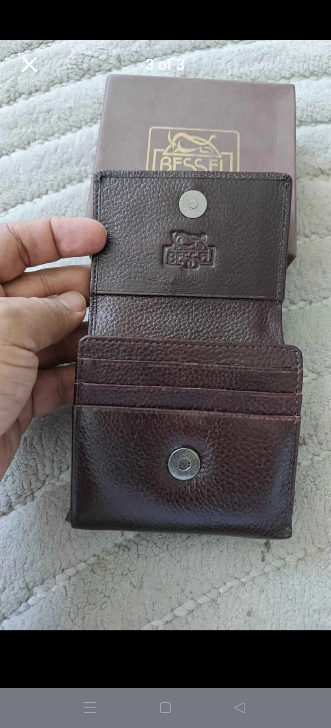 Bessel Leather Trifold Wallet Brown - photo 2