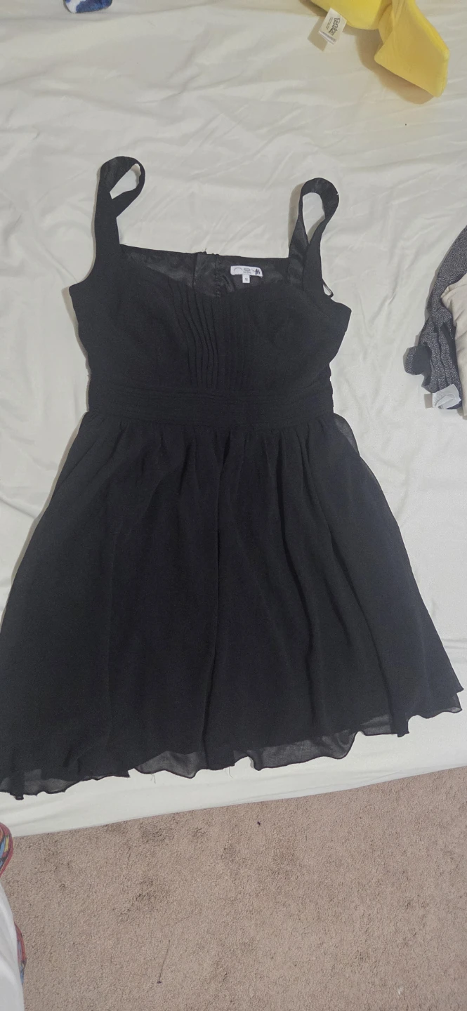 Black Chiffon Fit & Flare Dress