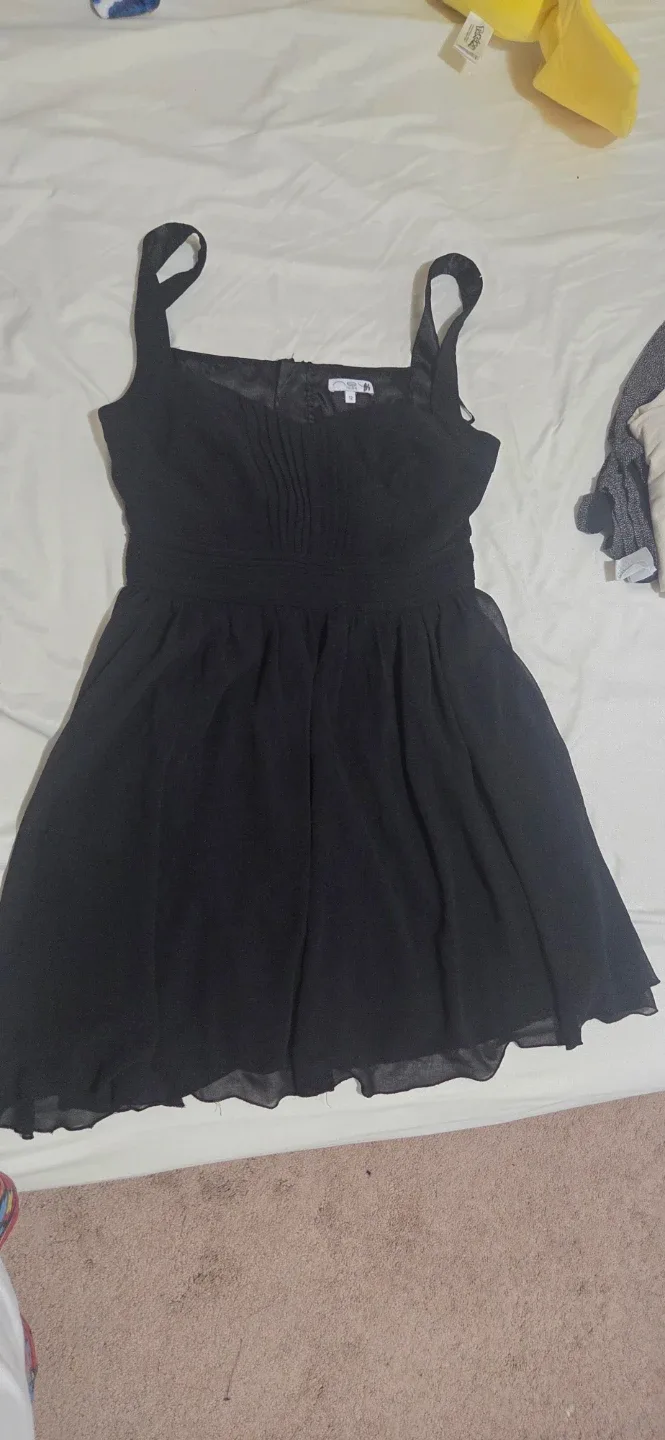 Black Chiffon Fit & Flare Dress
