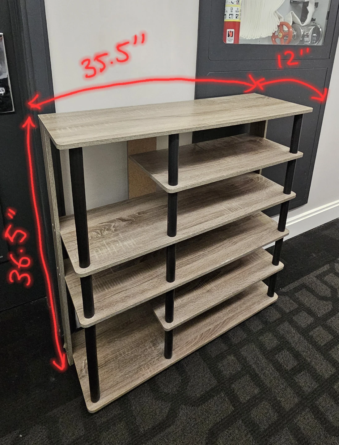 Wood Grain 5-Tier Shelf Unit