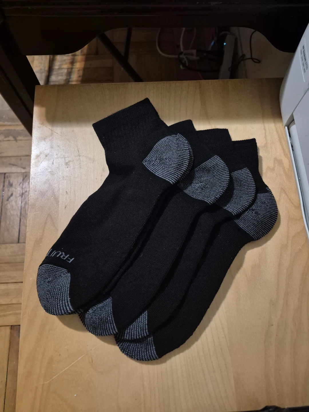 BN)Fruit of the Loom Men's Black Ankle Socks (3-Pack)