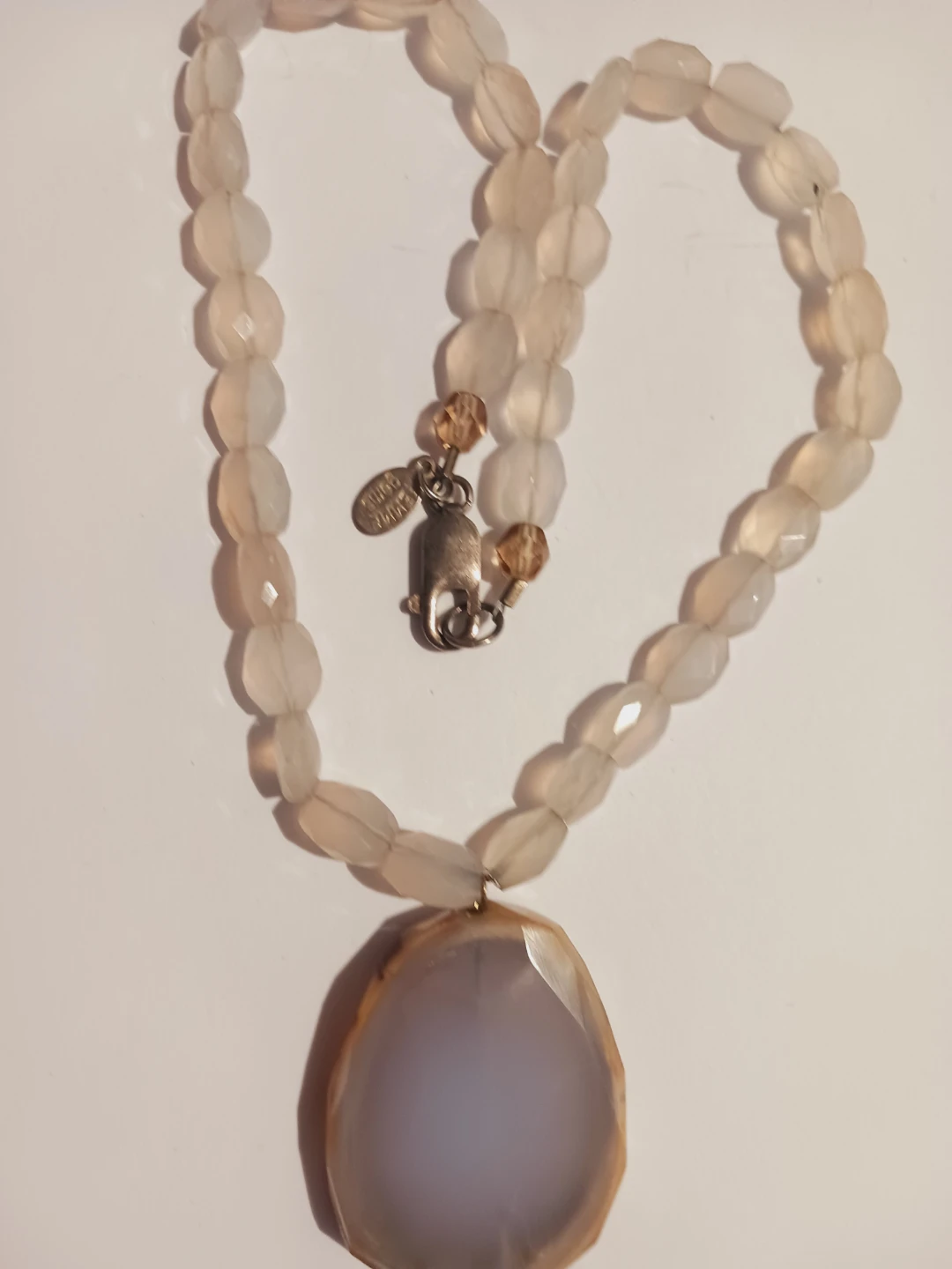 Sterling Silver 925 Vintage Signed "femne gems" stone necklace - photo 5