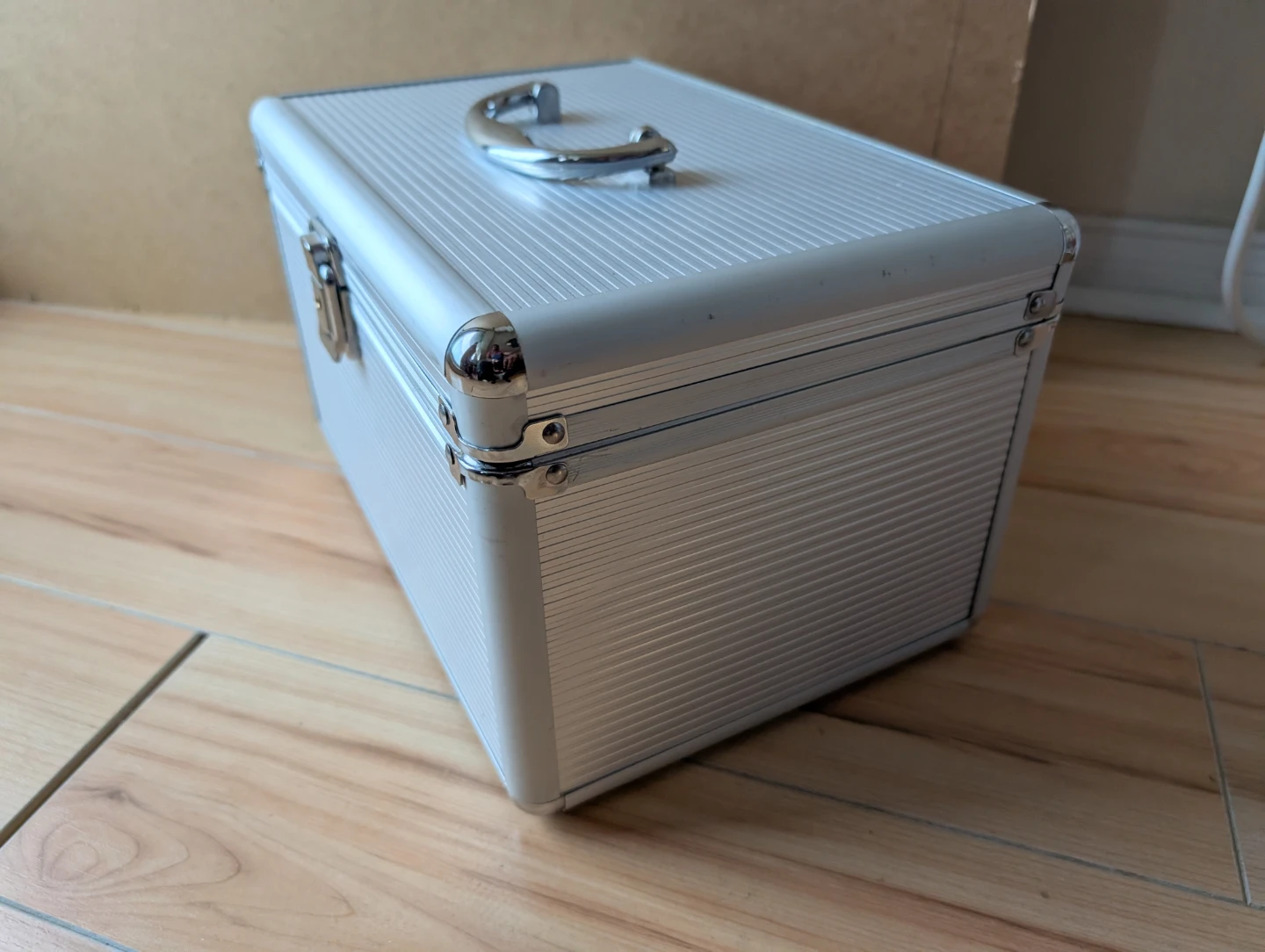 Silver Aluminum Storage Case with Handle