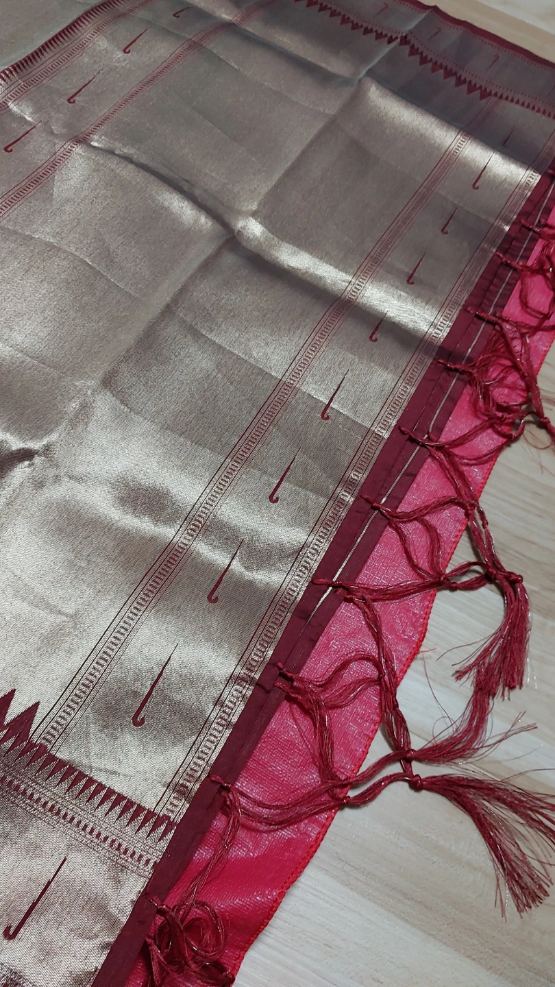 All over gold paithani dupatta Bird Motifs - photo 4