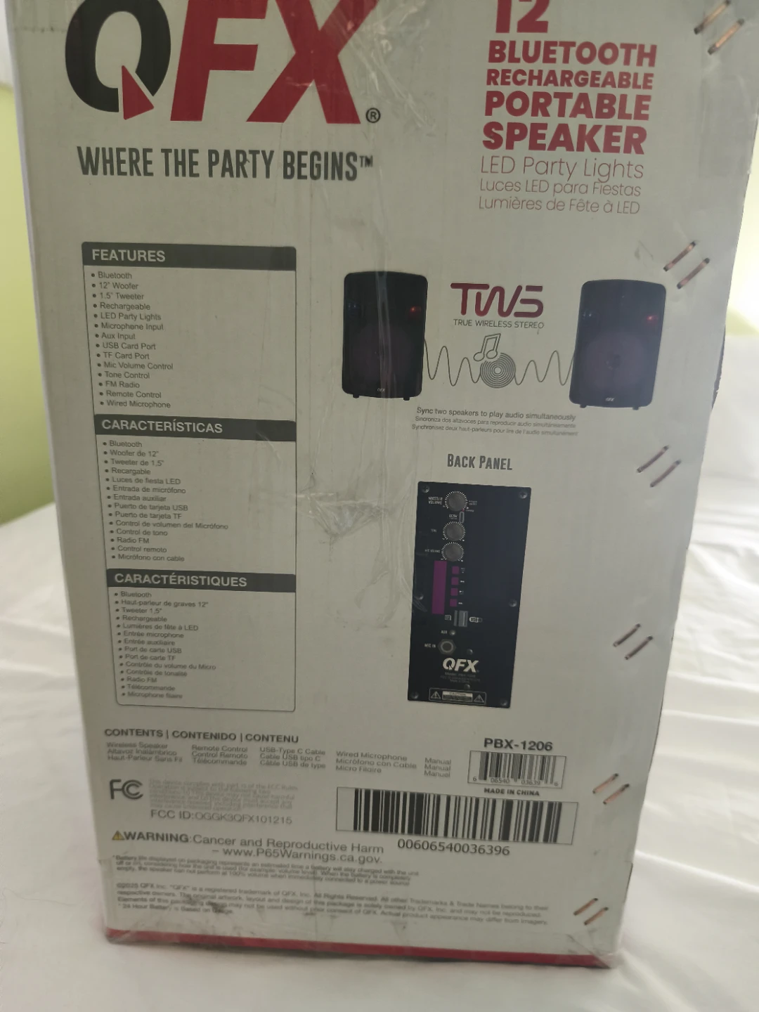 QFX 12" Bluetooth Rechargeable Portable Speaker PBX-1206 - photo 2