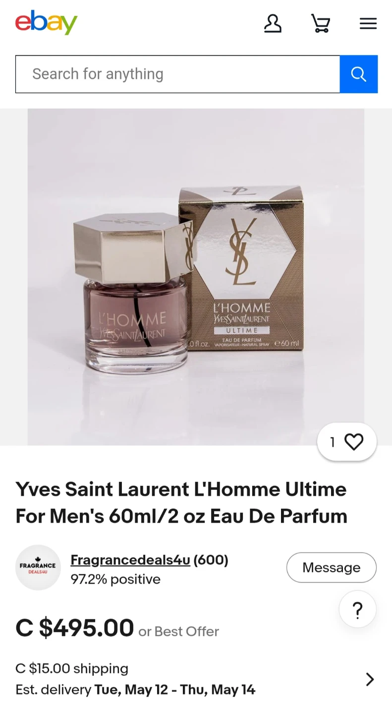 YSL L'Homme Ultime EDP Perfume     ** Ultra Rare Gem** - photo 2