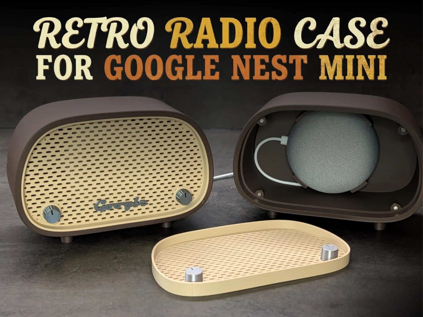 Retro Radio Case for Google Nest Mini