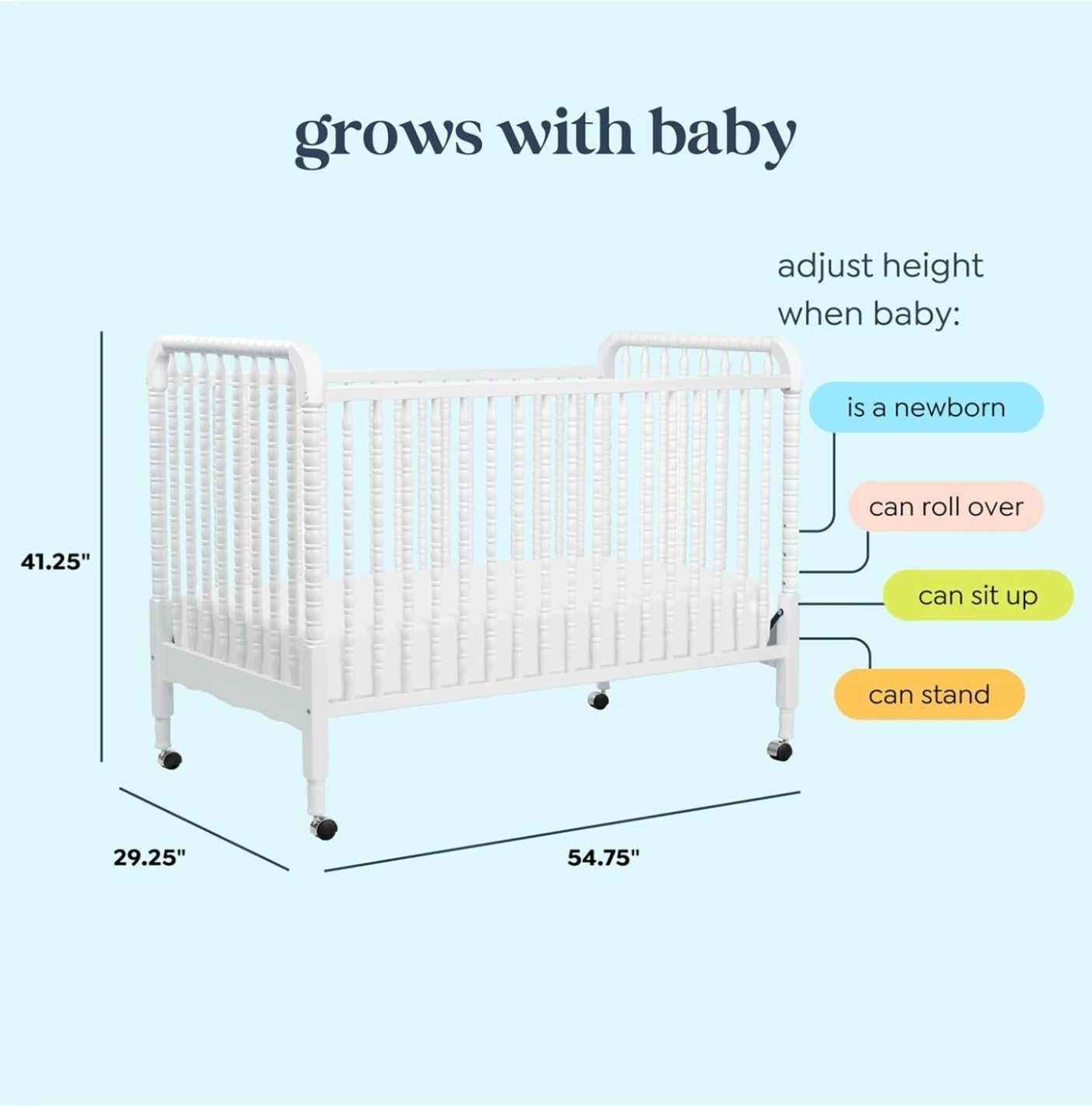 White Baby Crib With Toddler attachment - photo 4