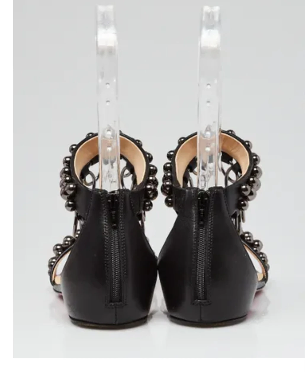 Christian Louboutin Black Studded Gladiator Flat Sandals - photo 4