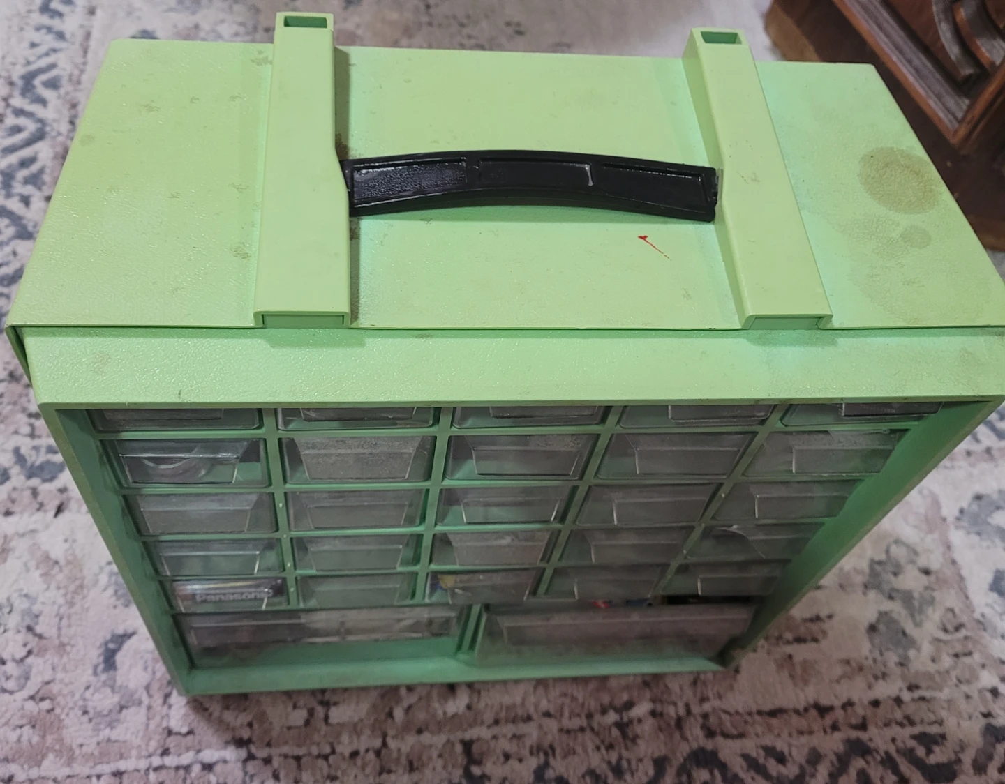 Green Plastic Storage Organizer Case with 36 Drawers