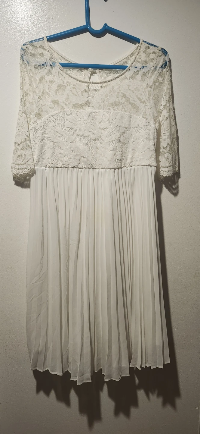 White Lace and Chiffon Dress