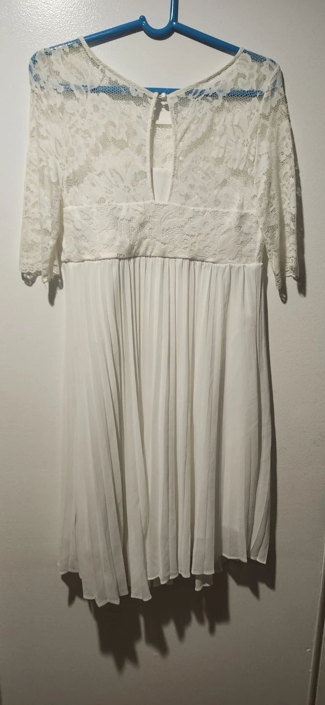 White Lace and Chiffon Dress - photo 2