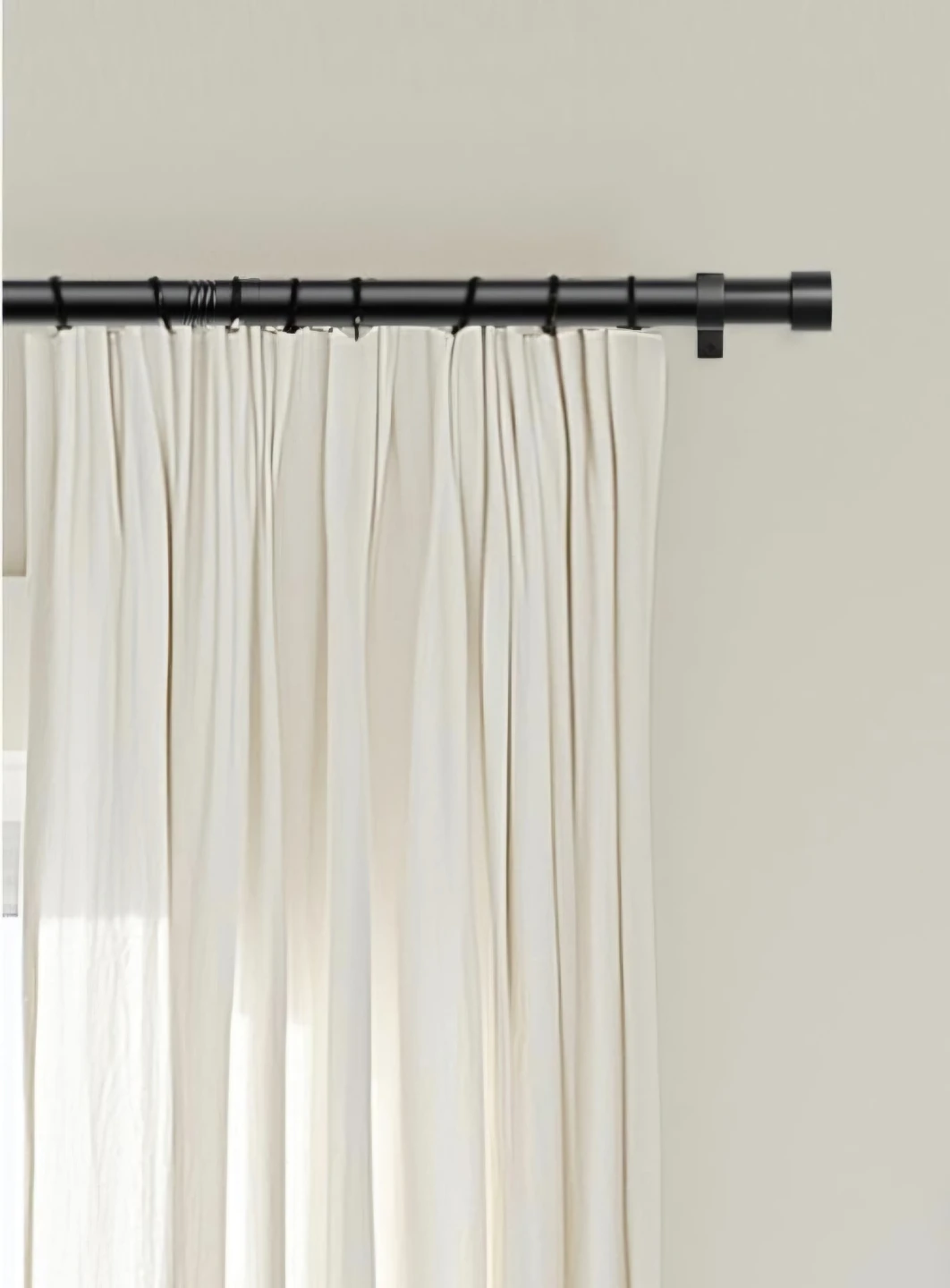 Black Heavy Duty Curtain Rod 66"-120" - photo 2