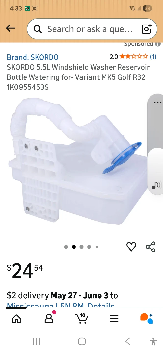 SKORDO 5.5L Windshield Washer Reservoir Bottle - photo 2