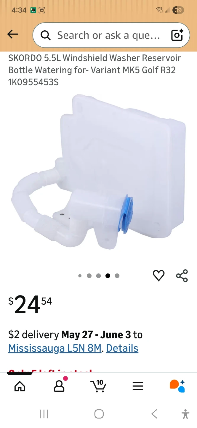 SKORDO 5.5L Windshield Washer Reservoir Bottle - photo 3