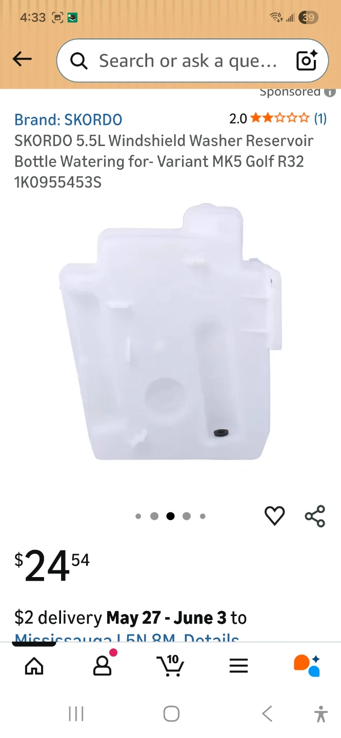 SKORDO 5.5L Windshield Washer Reservoir Bottle - photo 4