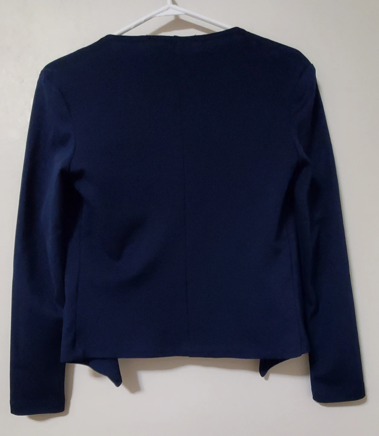 Navy Blue Waterfall Collar Jacket - photo 2
