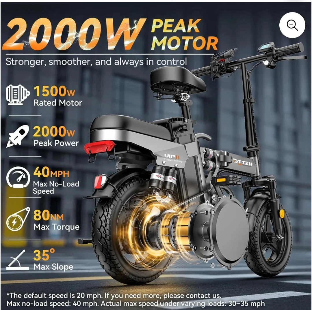2000W Foldable Ebike for Adults - TTZH Electric Bike - photo 2