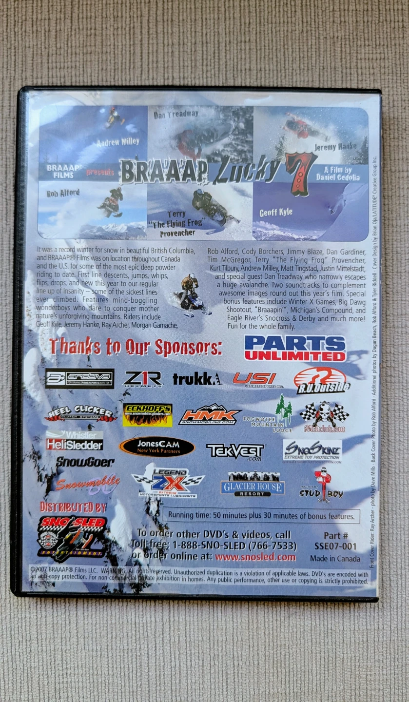 Braaap Lucky 7 Snowmobile DVD Movie - photo 2