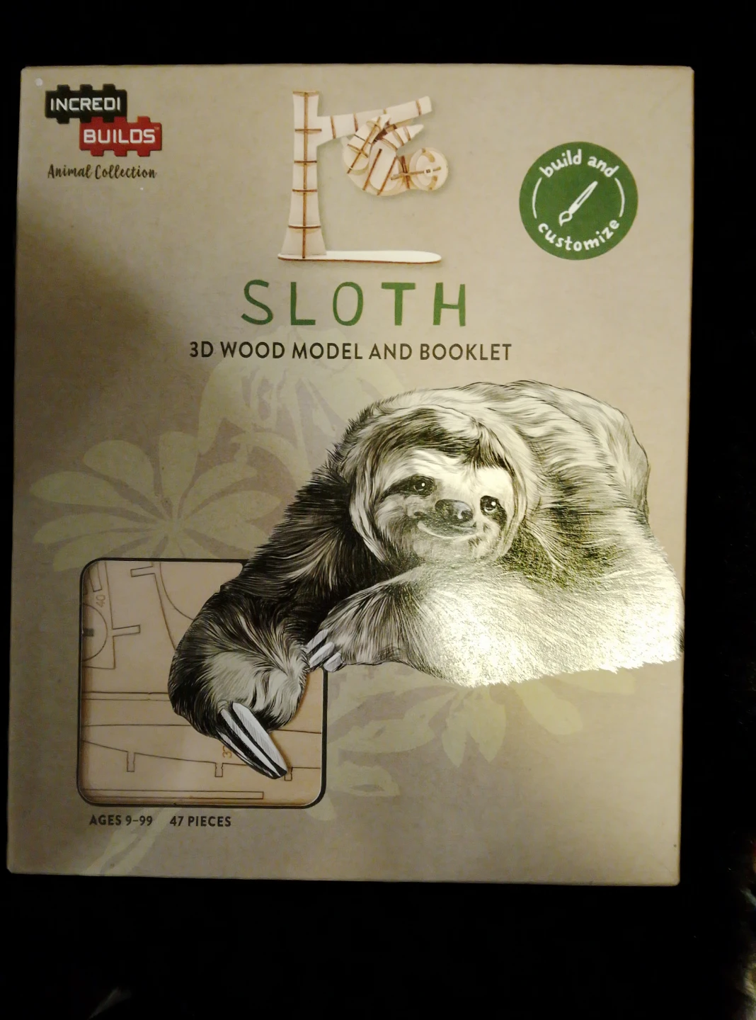 Incredi Builds Sloth 3D Wood Model Kit